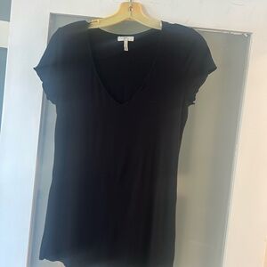 Joie Elegant Black V-Neck Short Sleeve Top